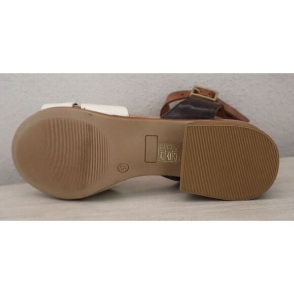 Miz Mooz WMN Sz 37 US 6.5-7 Linen Multi Feena Leather Strappy Heeled Sandals - Picture 9 of 12